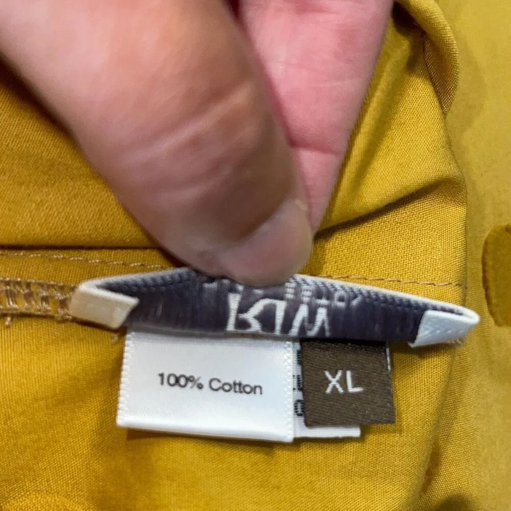 RTW Charleston Womens Polka Dot Print Shirt Dress Mud Size‎ XL Gold - Image 7