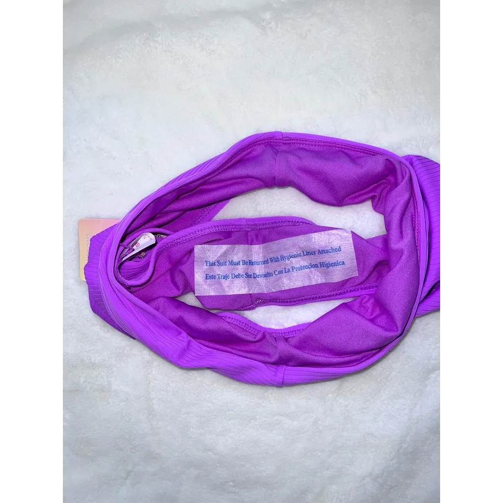NWT Stoney Clover Lane Women's High-Waist Bikini Bottom Purple Size‎ Small - Image 3