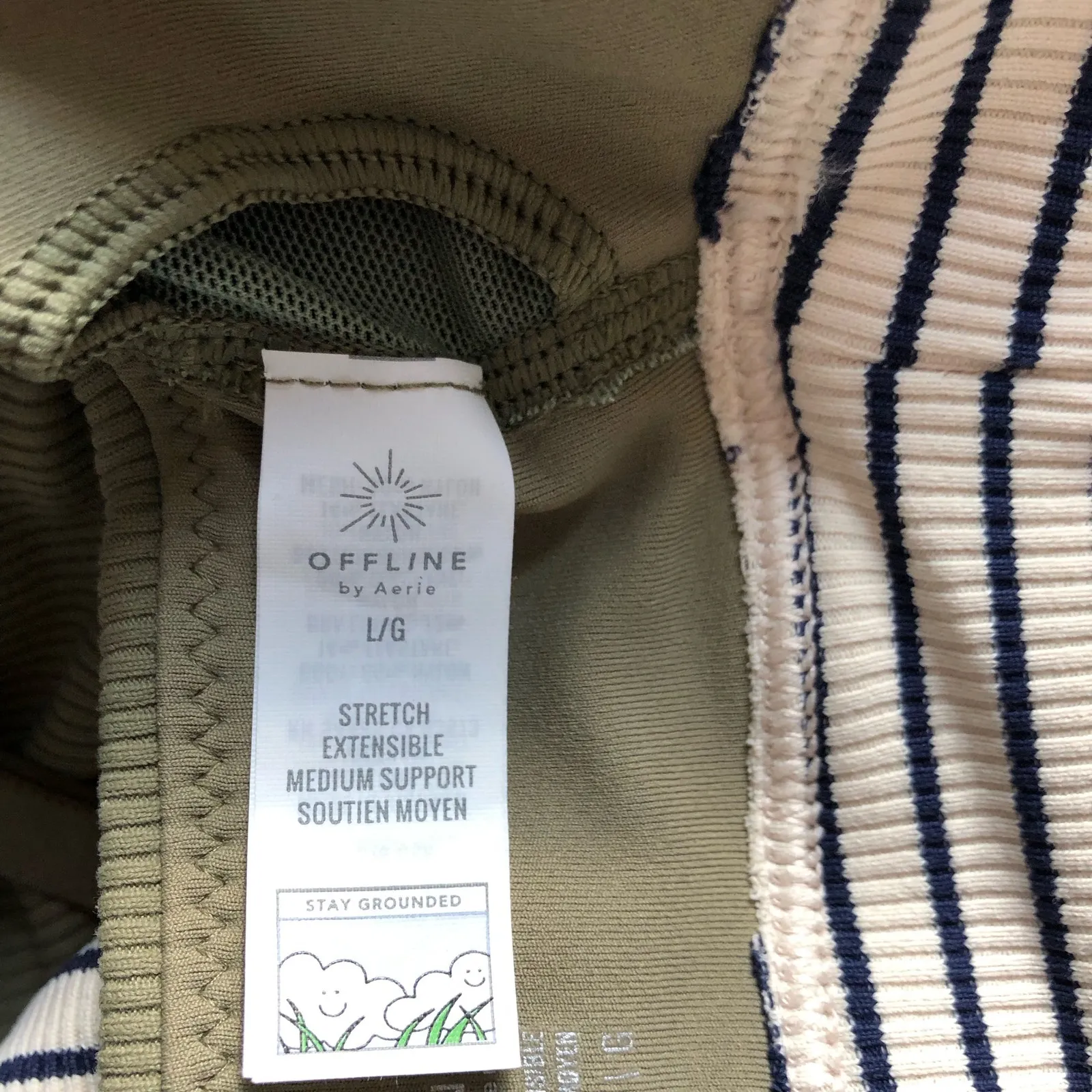 New Aerie Offline Intimates Crossback Green Sports Bra Size‎ Large Supportive - Image 8