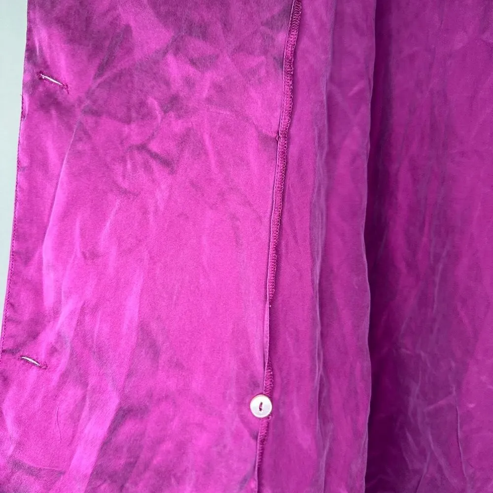 Vintage Victorias Secret Gold Label 100% Silk Double Breasted Sleep Top Size M - Image 5