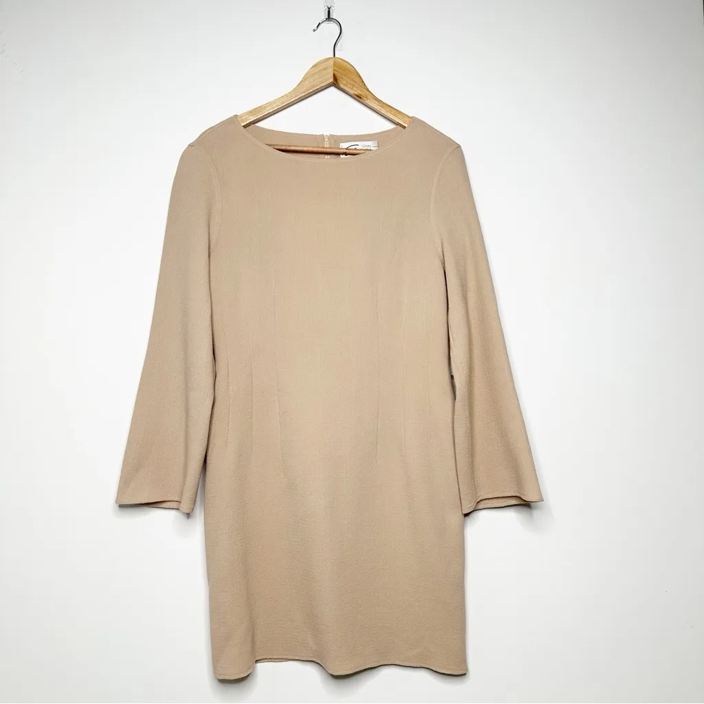 Genny Made in Italy 100% Wool Mini Dress IT 42 US 8 Tan - Image 2