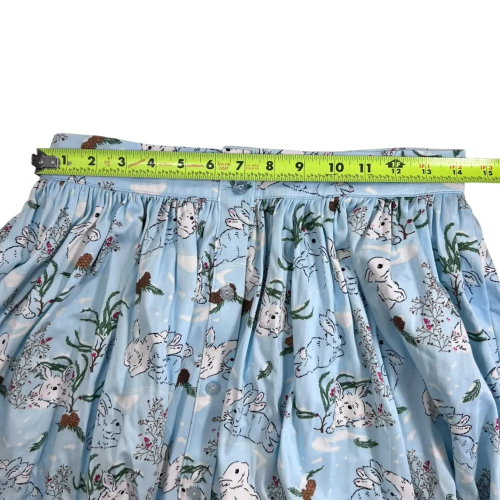 Collectif Mariana Snowy Rabbit Swing Skirt Blue Size 6 - Image 11