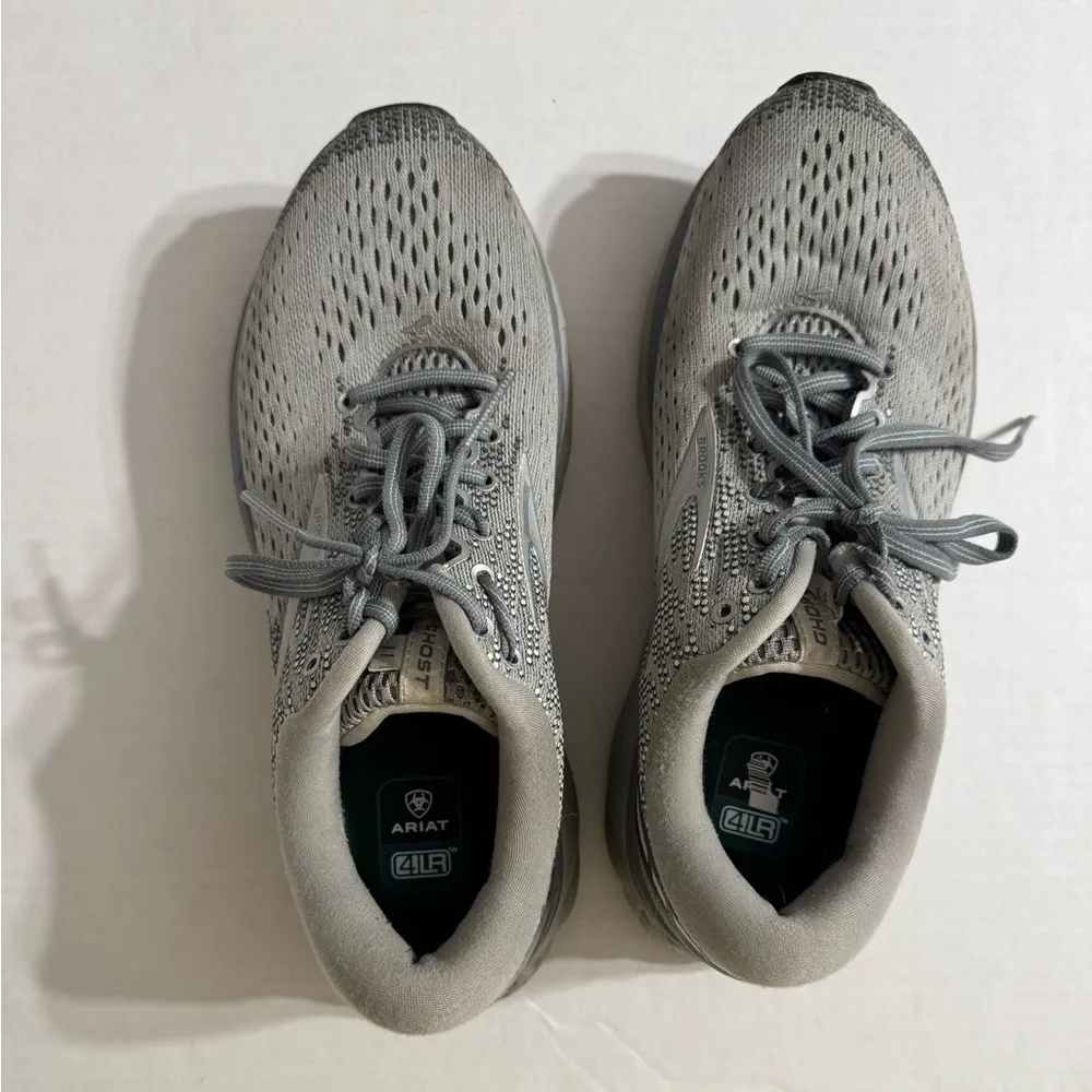 Brooks Gray Ghost 11 Lace Up Running Sneaker Shoes Women’s 8.5 - Image 3