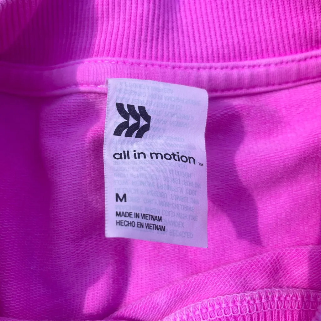 All in Motion Size Medium Bright Pink Tie Dye Oversized Sweatshirt - Image 6