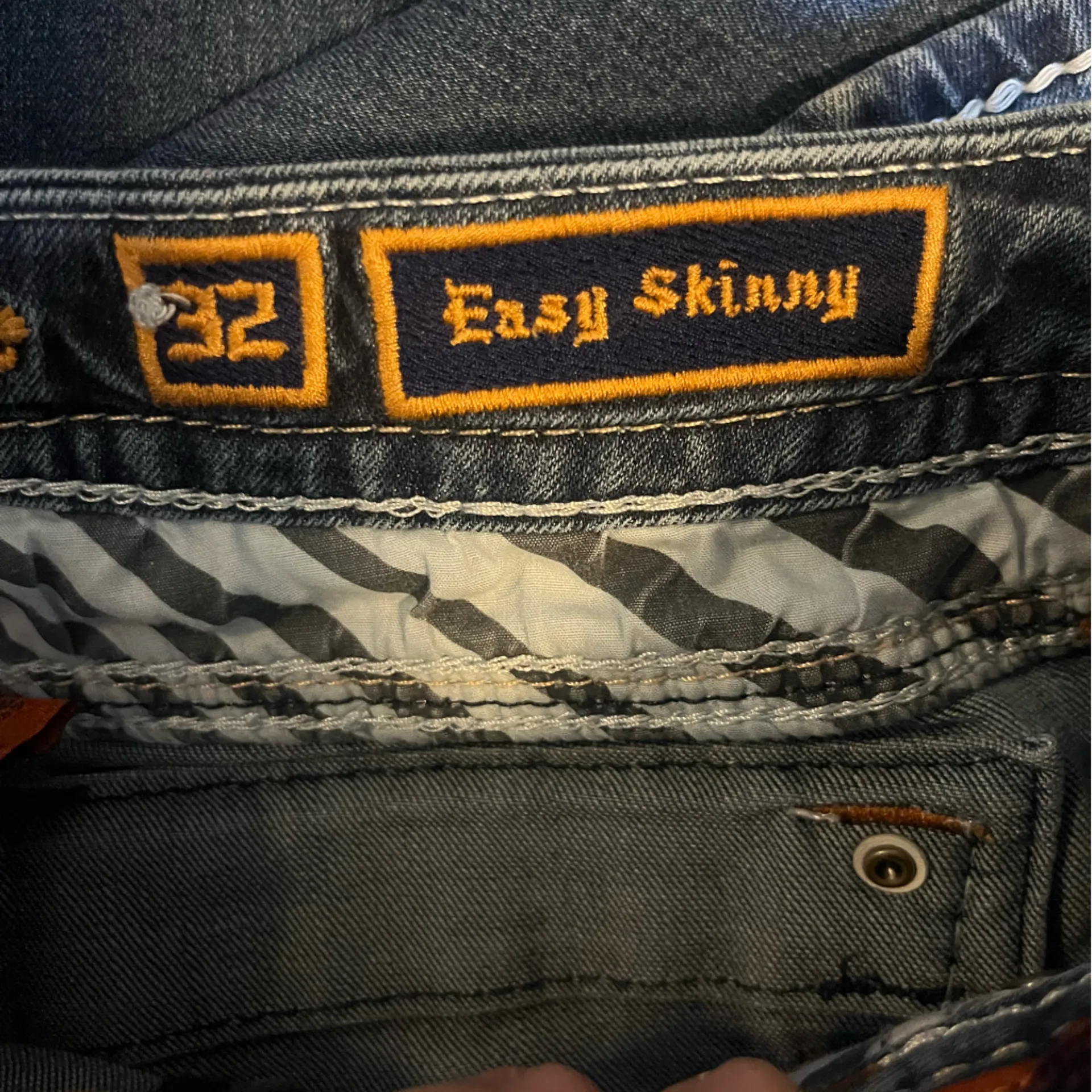 Rock Revival Abree Dark Blue Easy Skinny Jeans Size 32 - Image 4