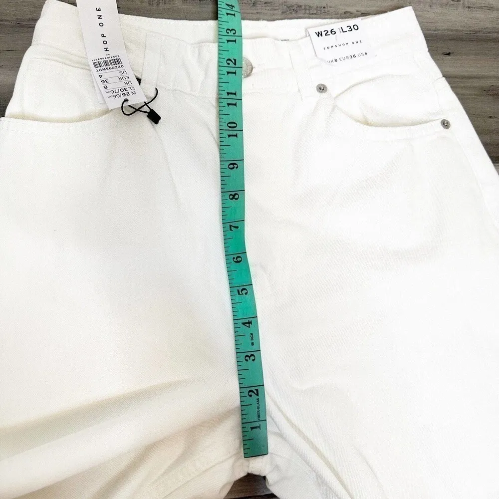 NWT Topshop One High Waist Mom Jeans Women's White Size W 26 L 30 Size 4 - Image 6