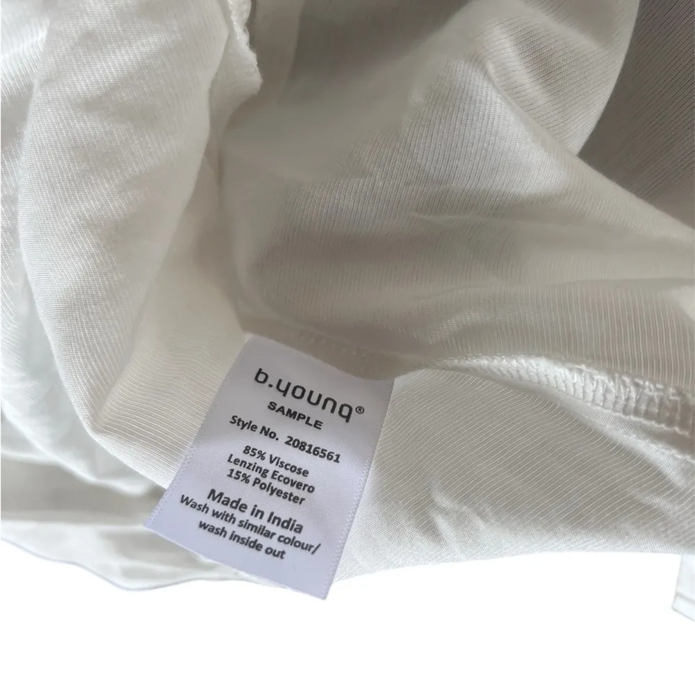 B.young White Button Loop Peplum Blouse | 36 - Image 5