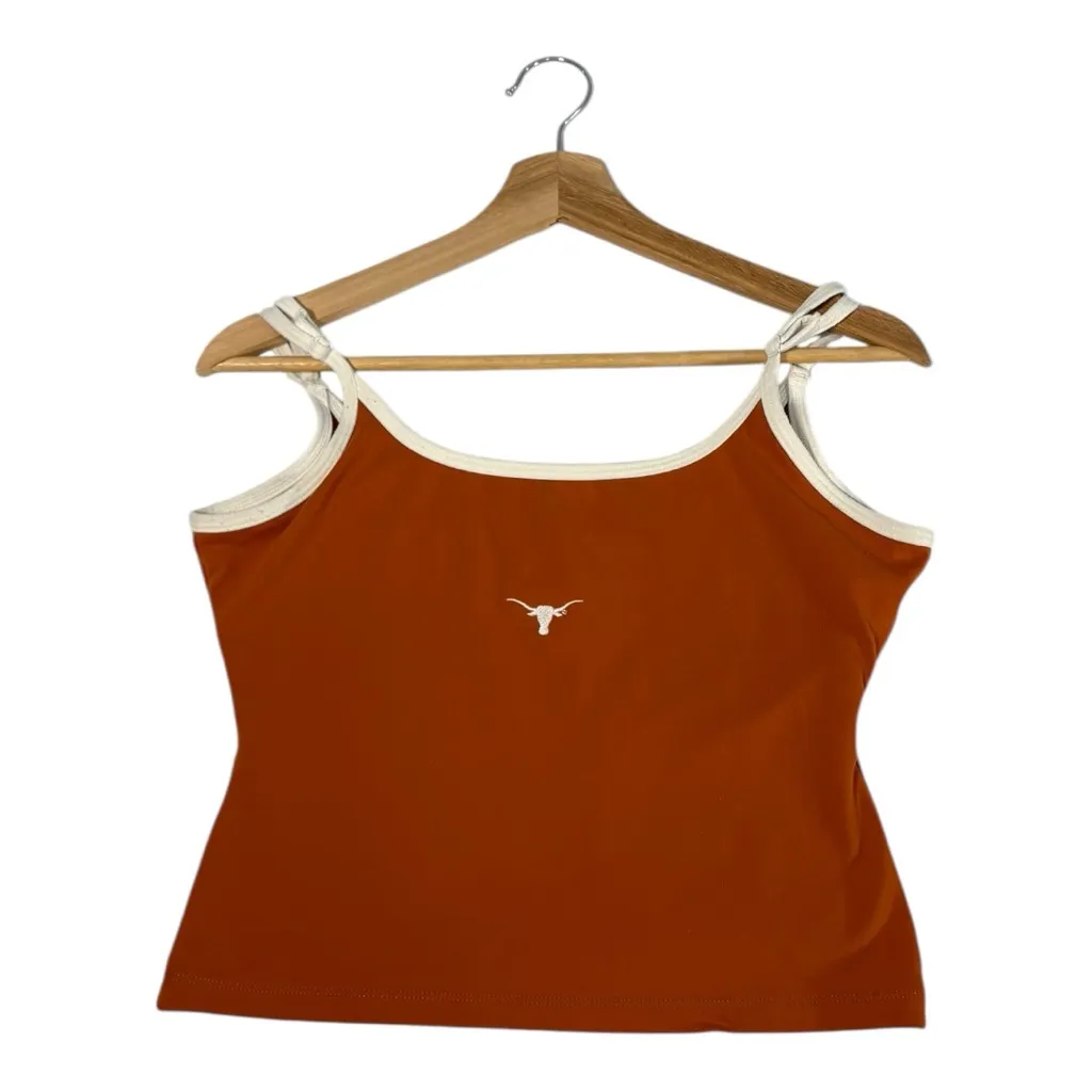 Y2K World Class Sportswear Embroidered Longhorn Tank Top Women’s L Burnt Orange Size L - Image 2
