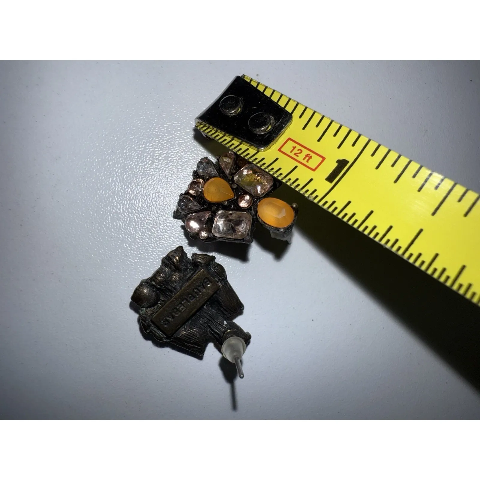 Baublebar Stud Statement Earrings Women‎ Party Vacation Jewelry Orange Yellow - Image 4