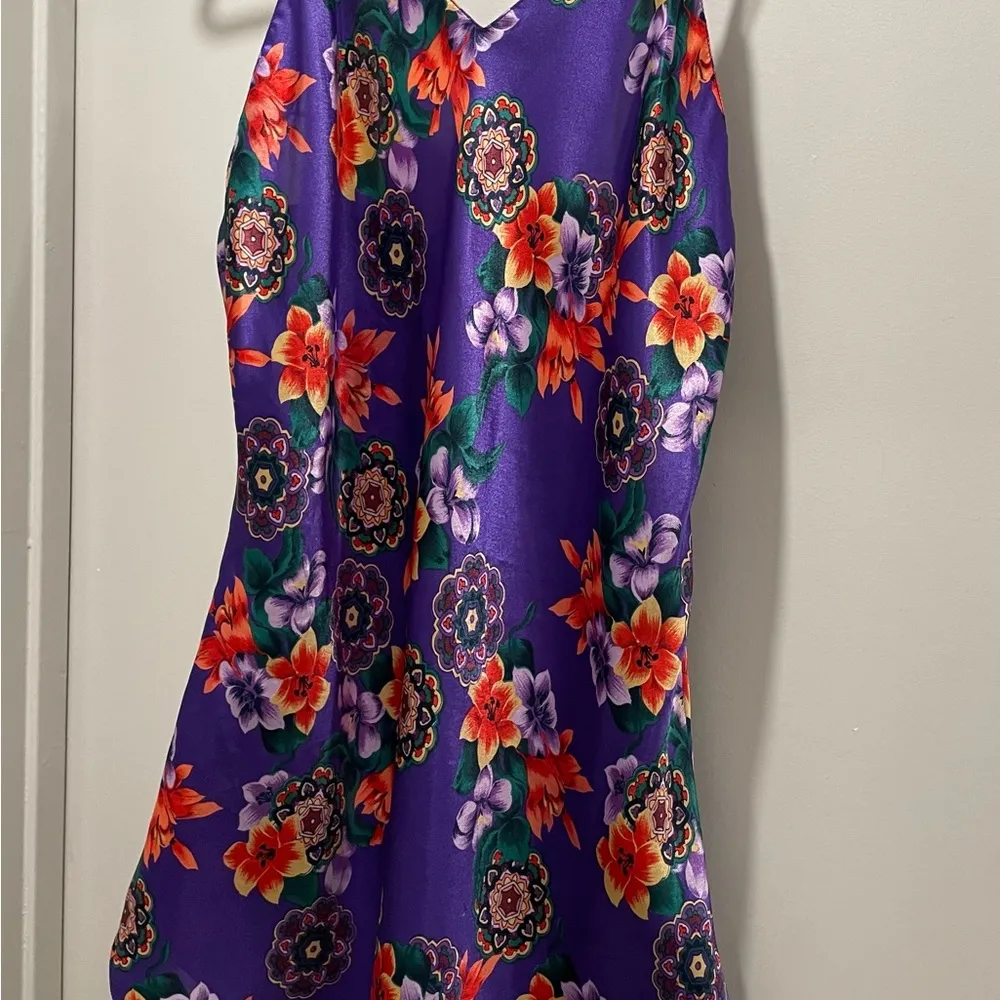VTG 90s Fairycore Purple Multicolored Floral V - Image 4