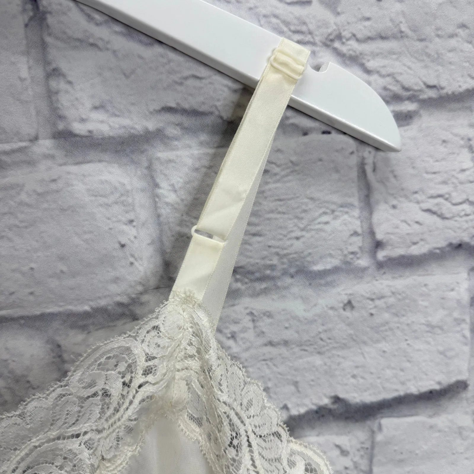 Vintage Gilead Winter White Full Slip Dress Nightgown Lace Size 34 S Lace - Image 5