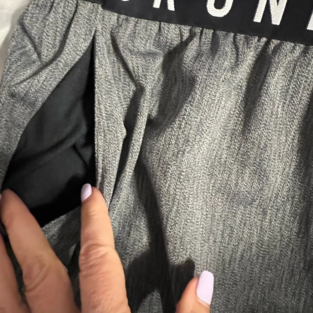 Under Armour Gray Athletic Shorts with Curved Hem - Image 5