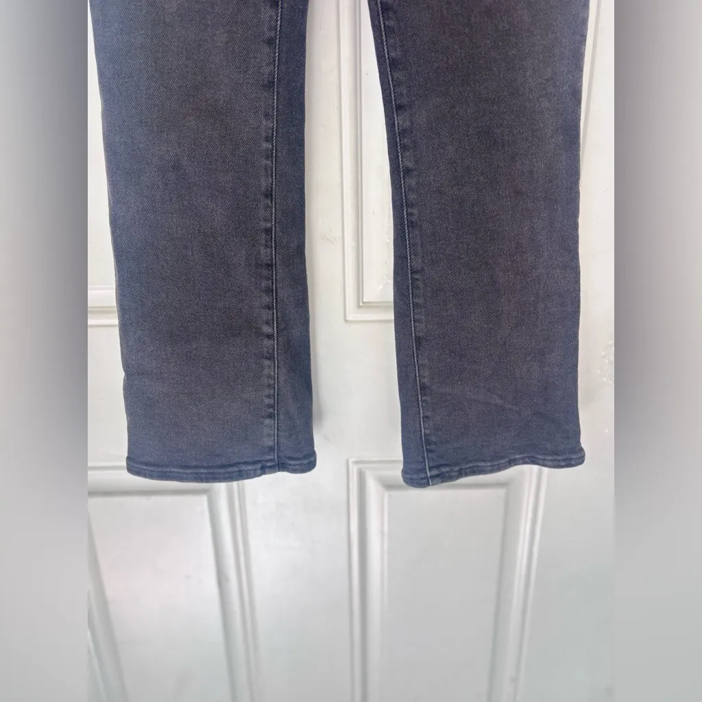 Madewell Mid Rise Kick Out Vintage Straight Jean Distressed Black Sz 27 stretch - Image 8