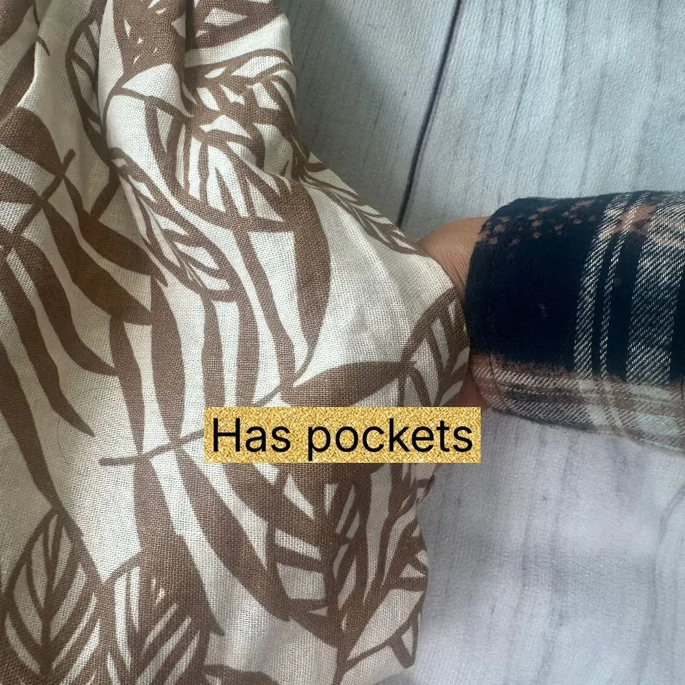 HOUSE OF HARLOW 1960 Linen Tie Back Tiered Skirt Open Back Sundress XS Boho Chic - Image 4