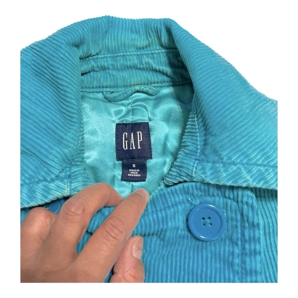 GAP Womens S Pea Coat Jacket Corduroy Turquoise
Aqua Teal Bright Peacoat
Retro S - Image 5