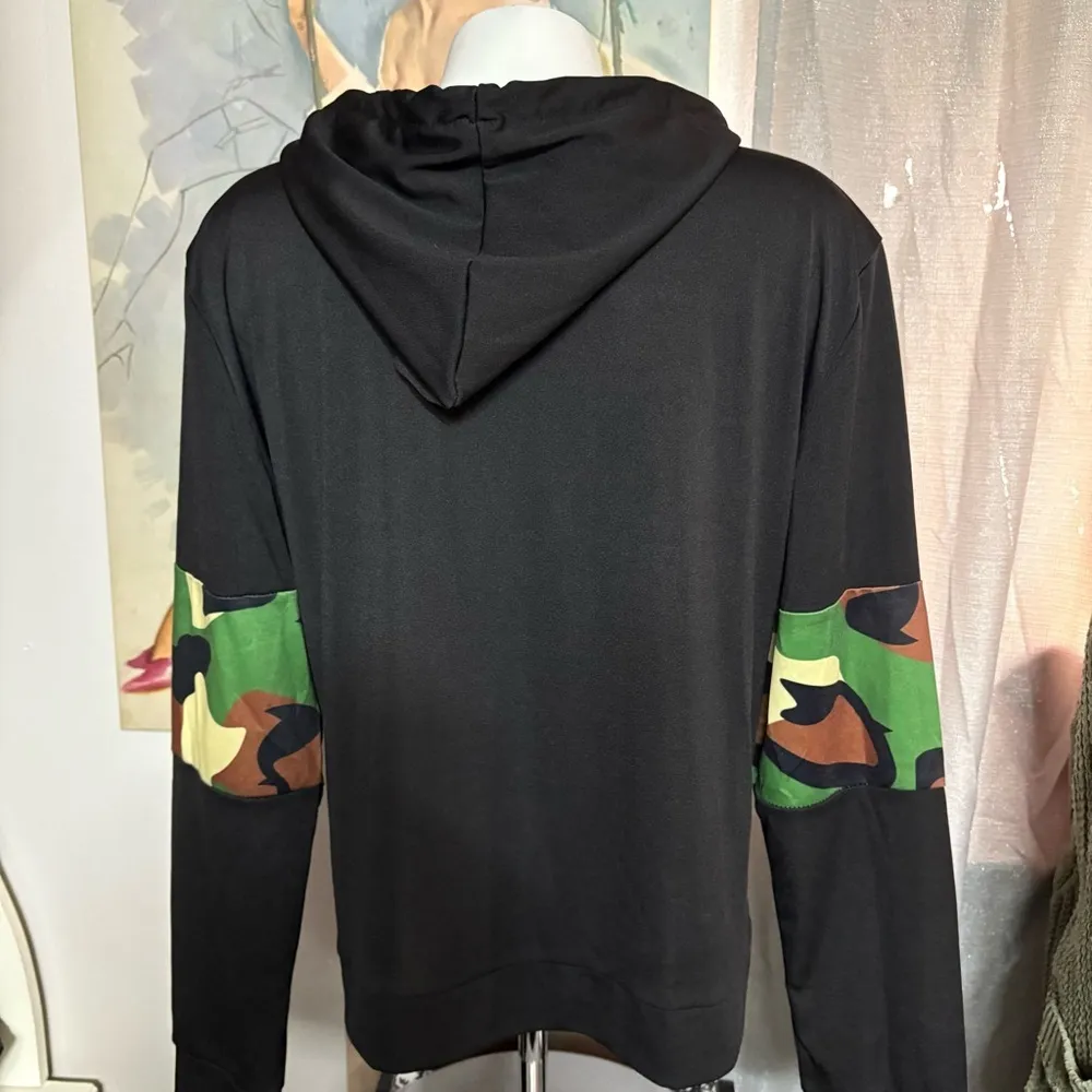 Women’s Plus Size Camouflage Color Block Hoodie - Image 9