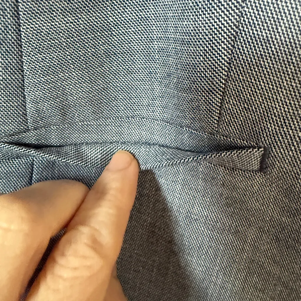 Talbots Tailored Sharkskin Blue One-Button Blazer Pantsuit Polished - Image 6