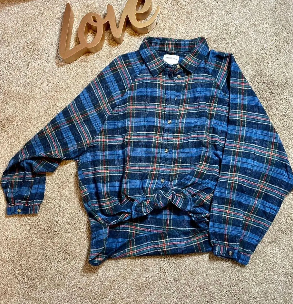 AE Oversized Flannel Plaid Shirt  - Image 3
