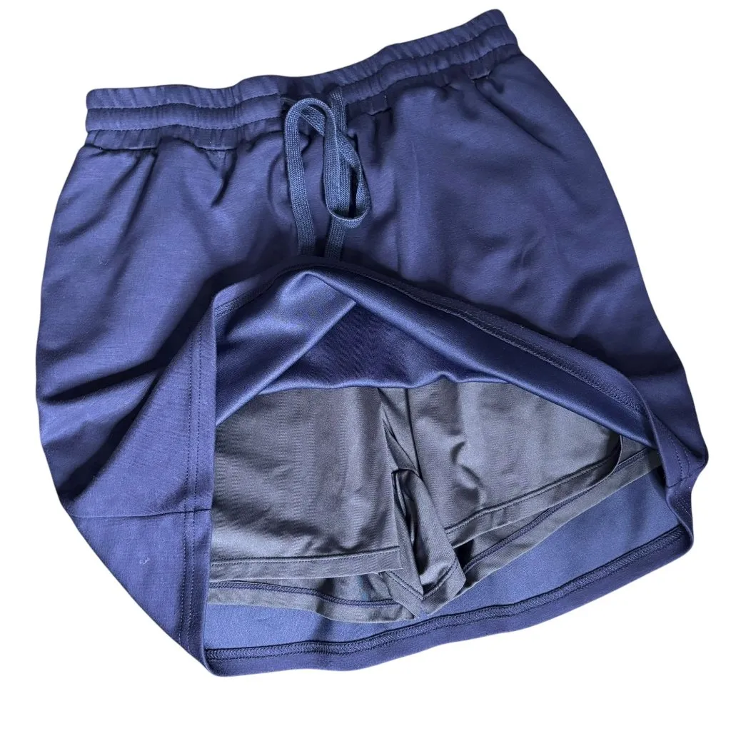 Sleeveless Tank Top Drawstring Skort Set Medium Navy Blue Elastic Pockets - Image 5