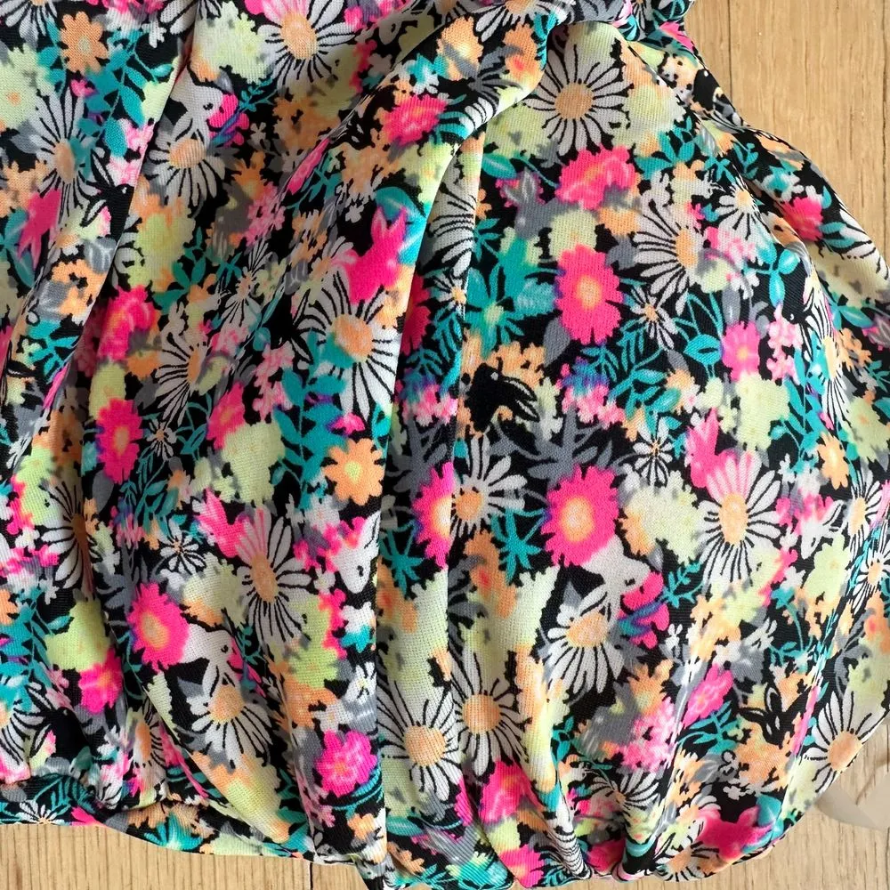 La Blanca‎ Floral One-Piece Swimsuit Bandeau Halter Ruched Size 6 - Image 2