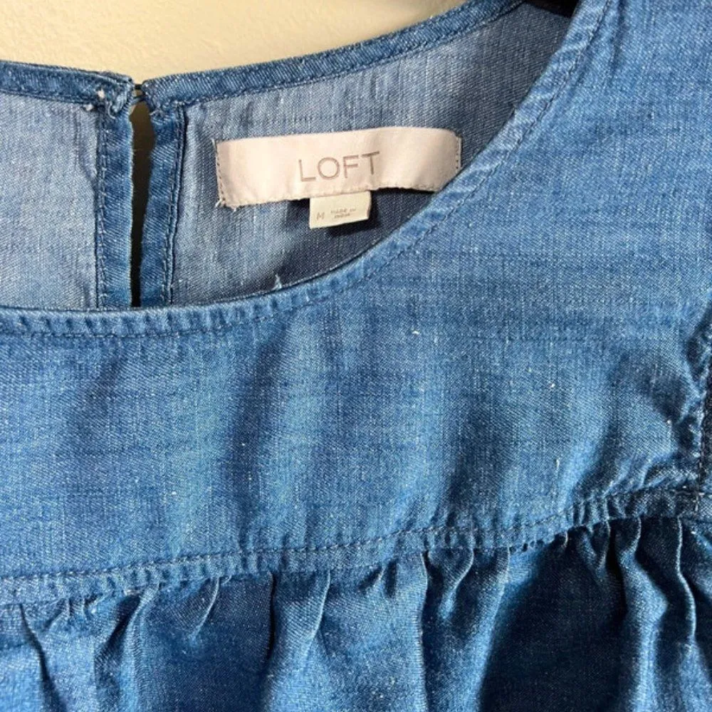 Loft medium cold shoulder denim top - Image 2