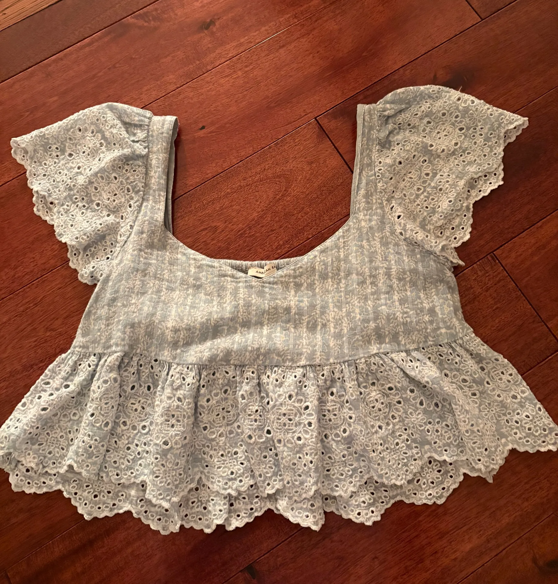 Blue Green Babydoll Top - Image 2