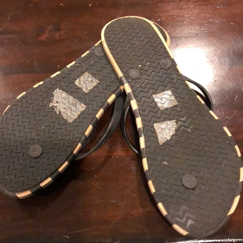 French Connection Striped Flip Flops, Size 9 - Image 4