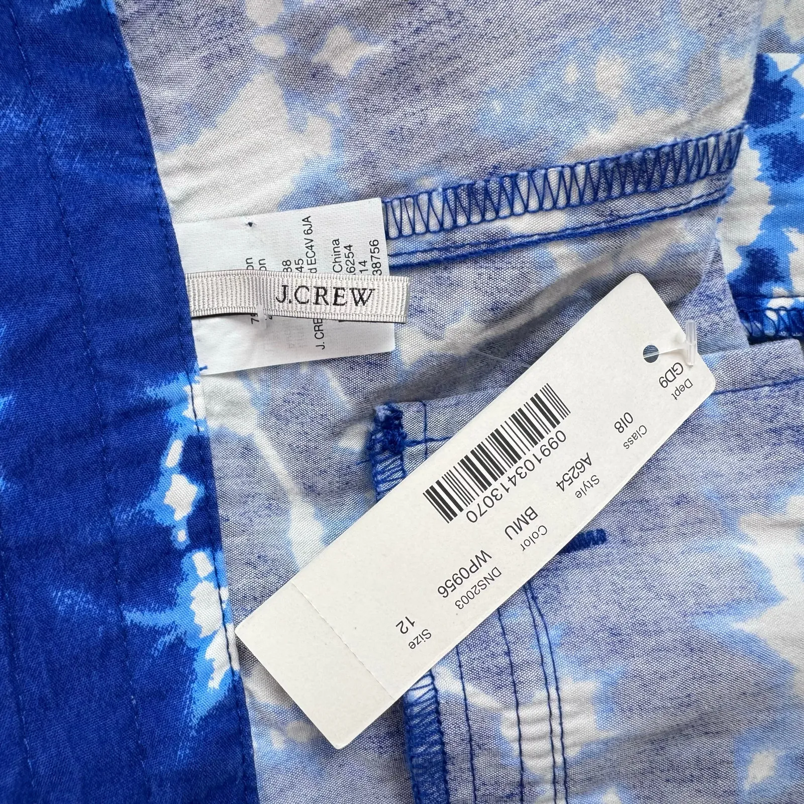 J.Crew Tie Dye Blue Board Shorts Size 12 NWT Swim Surf Beach Summer Festival - Image 3