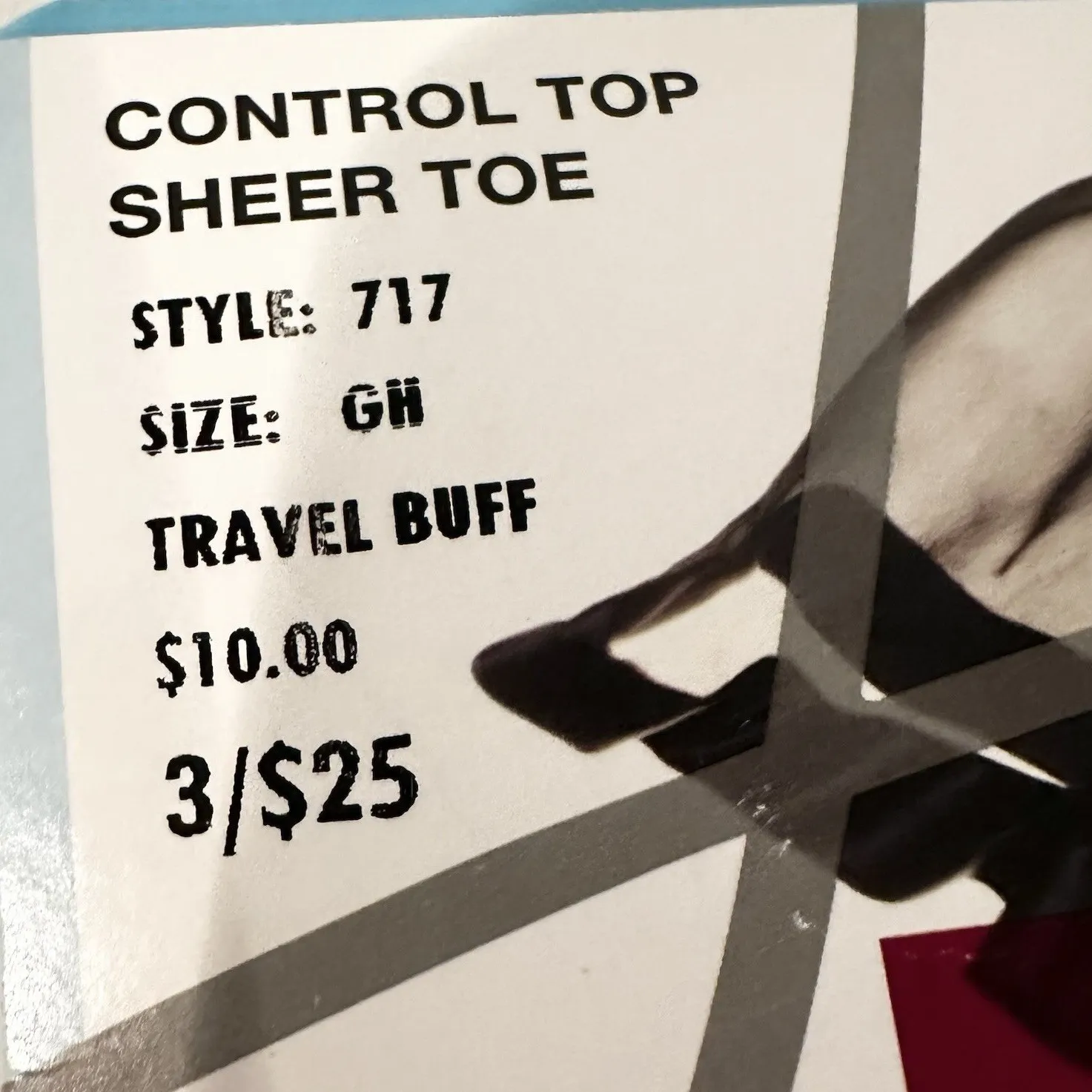 Silky Reflections Silky Sheer Pantyhose Control Top Plus Size GH Travel Buff New - Image 4