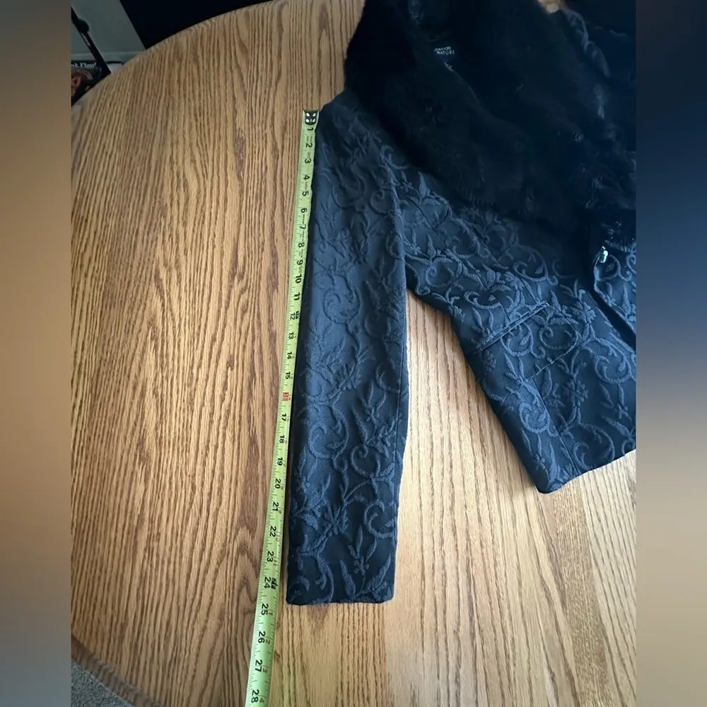 Jones New York Signature Blazer Jacquard Faux Fur Oversized Collar Mobwife - Image 14