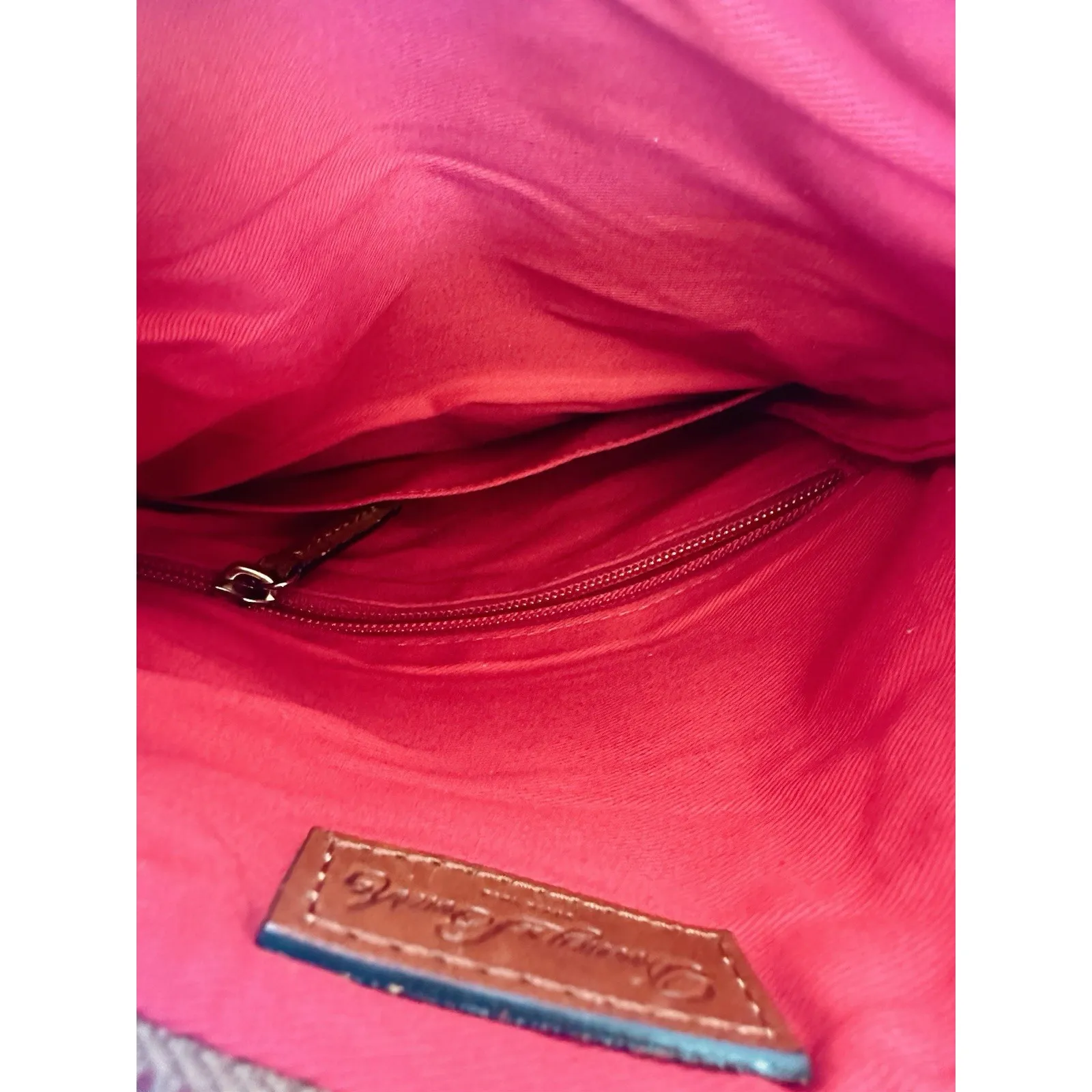 Dooney And Bourke Blush Foldover‎ Crossbody Clutch Zipper Closure - Image 13