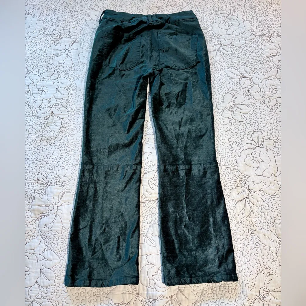 Free People High Time Velvet Kick Flare Pants – Jewel Green Boot Crop Sz 27💛 - Image 6
