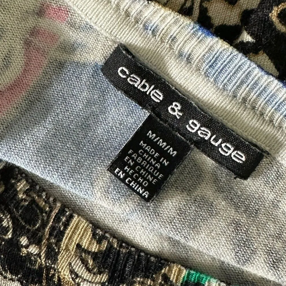 Cable & Gauge Knit Top Size M Baroque Luxe Maximalist Mob Wife Statement Piece‎ - Image 9