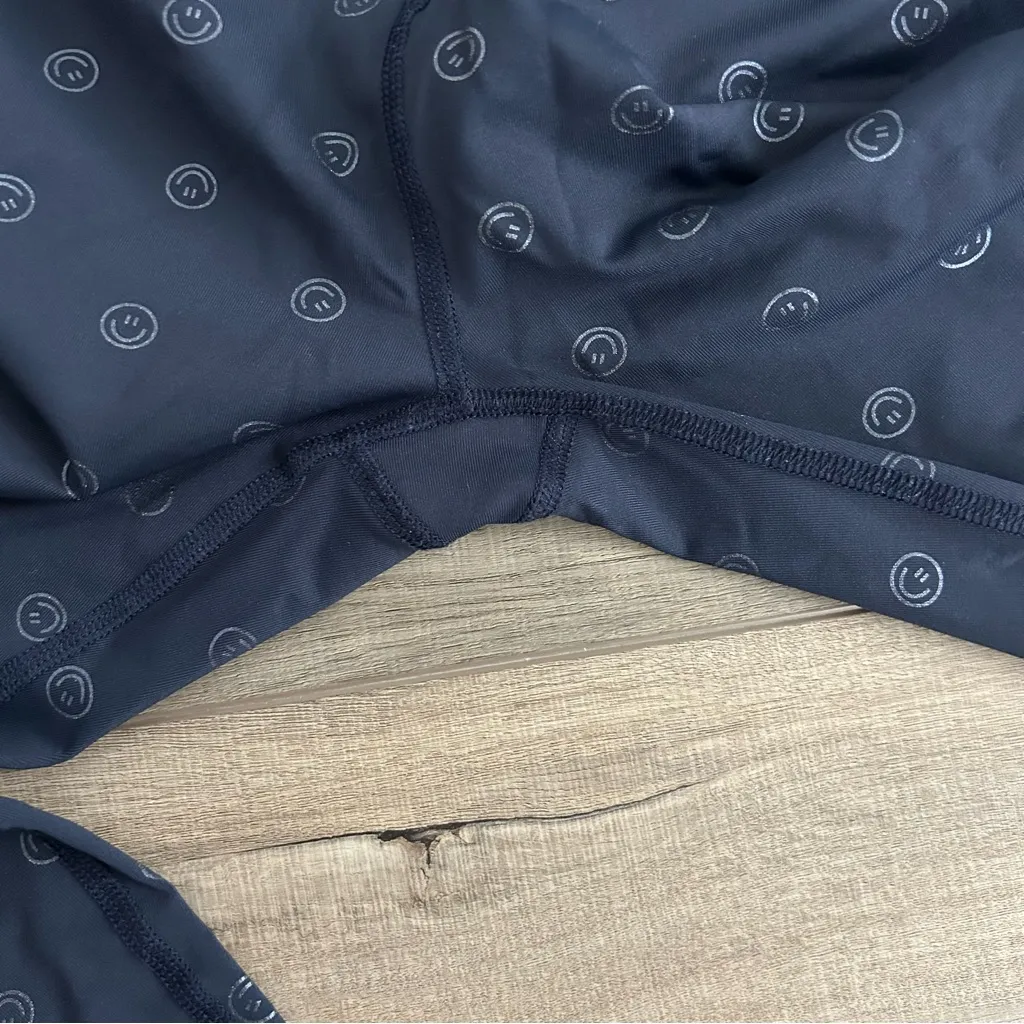 Beyond Yoga Navy Happy Face Power Shine High Waisted Midi Leggings M - Image 6