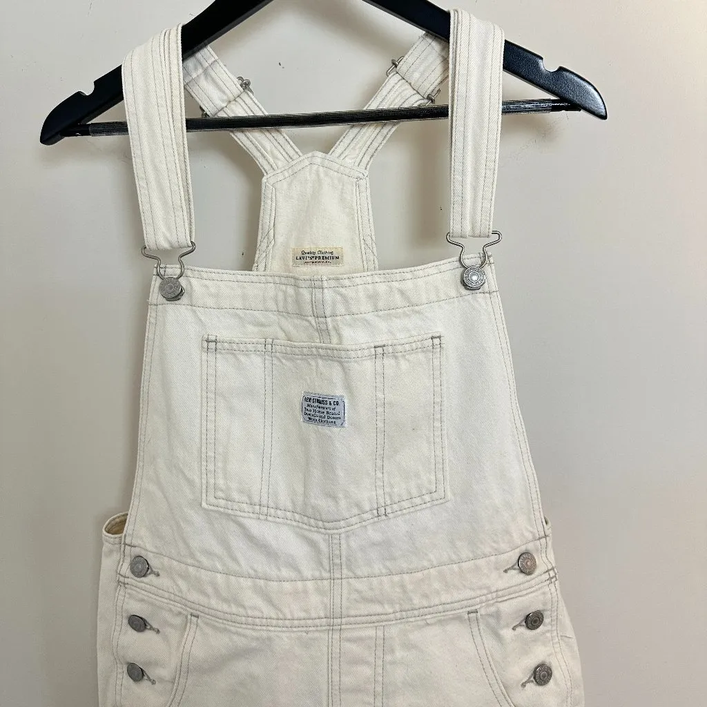 LEVI'S Denim Utility Shortalls in Wash Truth Slip Size Medium - Image 4