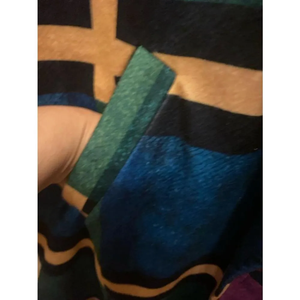 Women's Multicolor Plaid Long Sleeve Blazer size L - Image 3