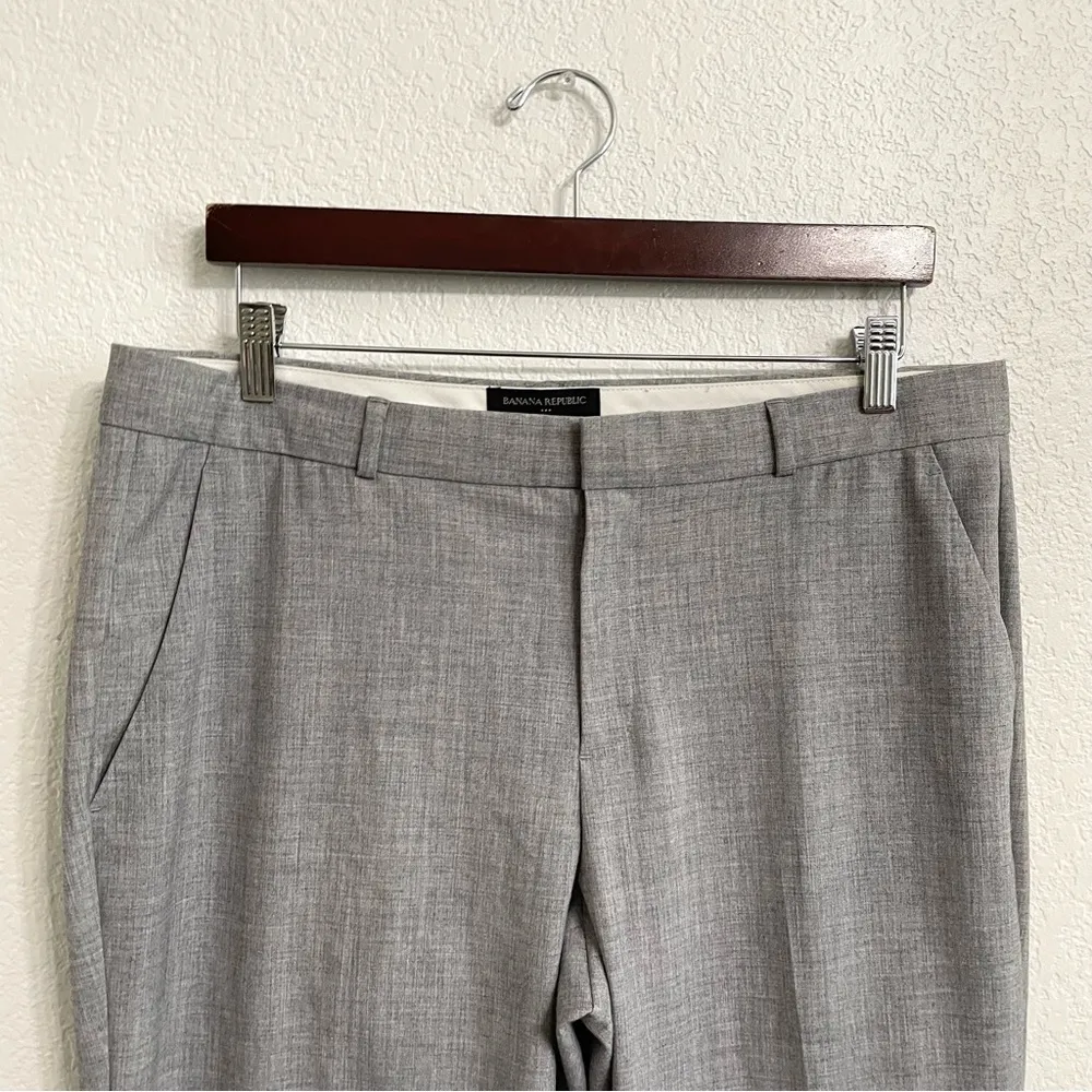 Banana Republic Womens Pants Slacks Gray Crosshatch Logan Fit Career Size 14 - Image 3