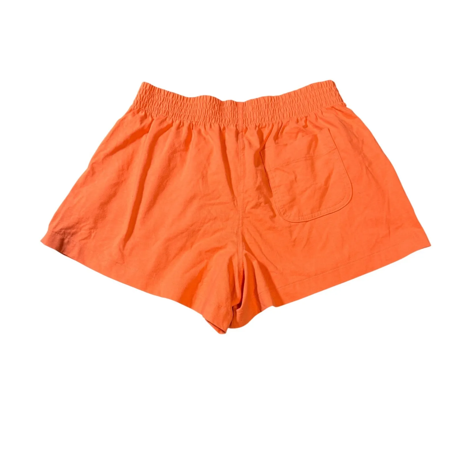 NEW Everlane Large 3" Inseam Shorts Pockets Elastic Orange Causal Mid High Waist - Image 8