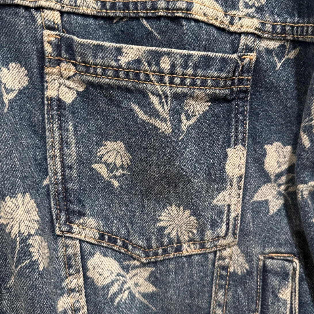 NWT Free People Opal Floral Swing Denim Jacket Size Medium - Image 10