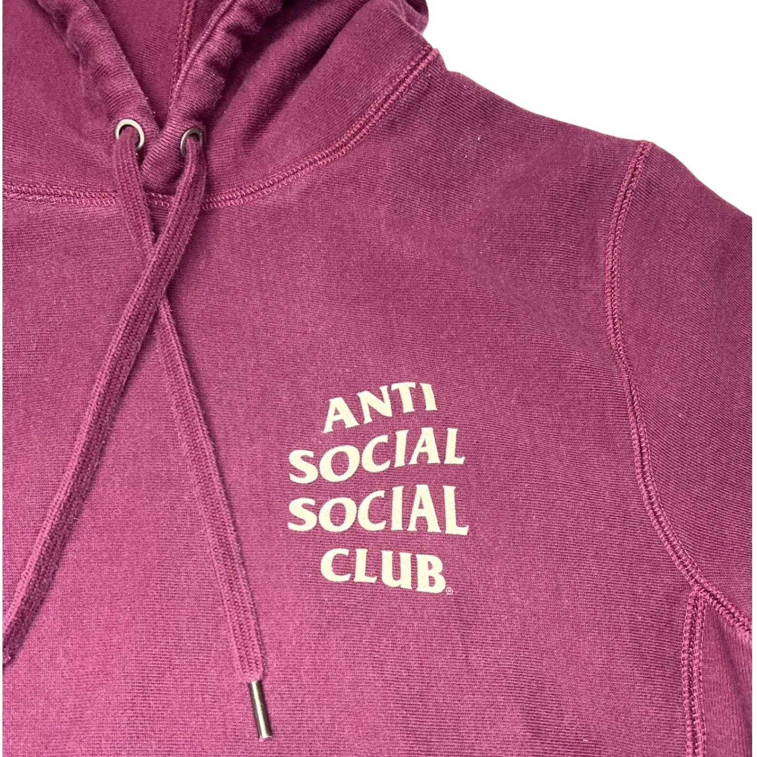 Anti Social Social Club Floral Hoodie Small Maroon Streetwear EUC - Image 3