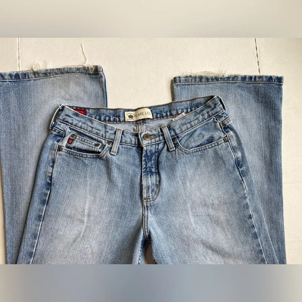 Womens Flare Wide Leg Light Wash Denim Pants Size 9 - Image 3