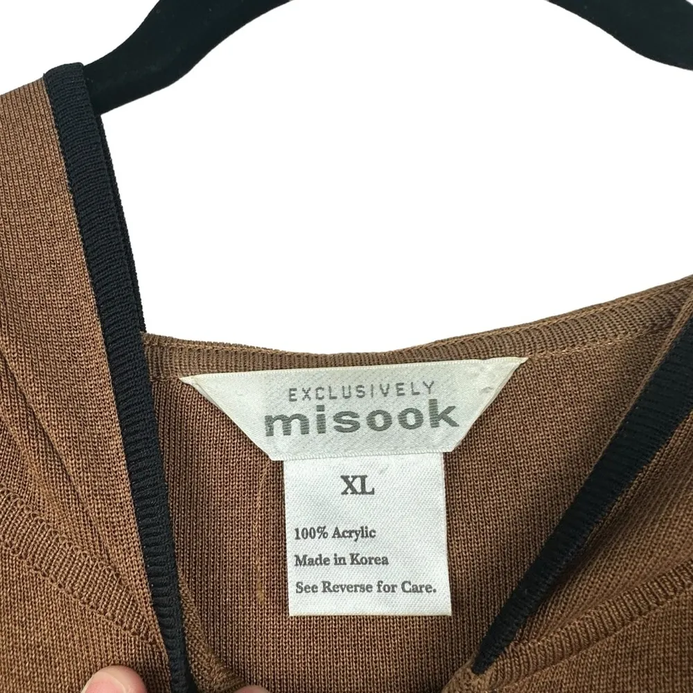 EXCLUSIVELY MISOOK‎ Colorblock Brown & Black Zip Up Hooded Jacket Acrylic XL - Image 7