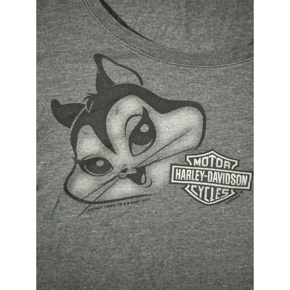 Harley Davidson Tshirt Rare Womans Med Looney Tunes Kitty Gray 2017 Lexington,KY - Image 2
