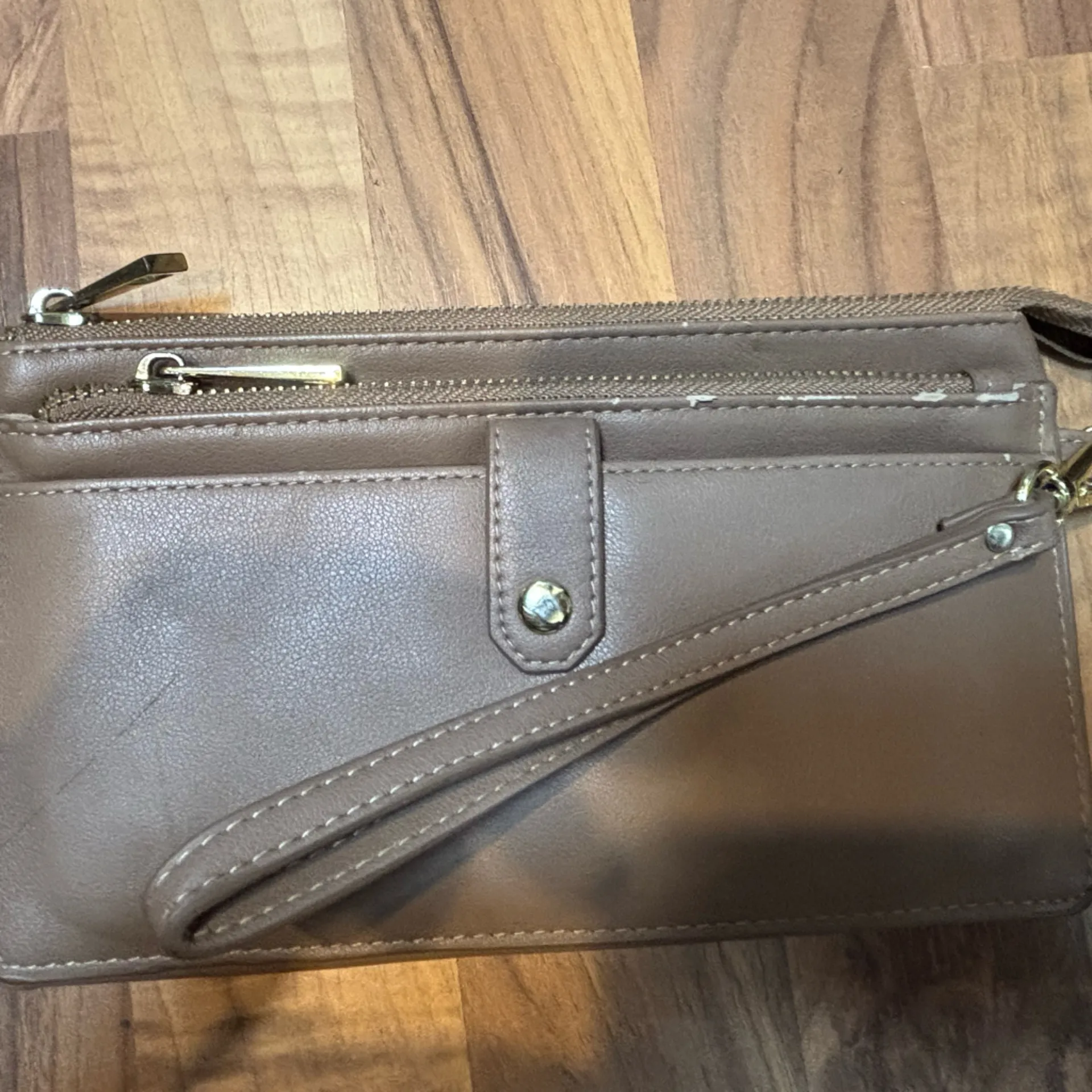 Bundle 4 wallet clutch wristlets light grey green brown and multi all preloved Gray - Image 16