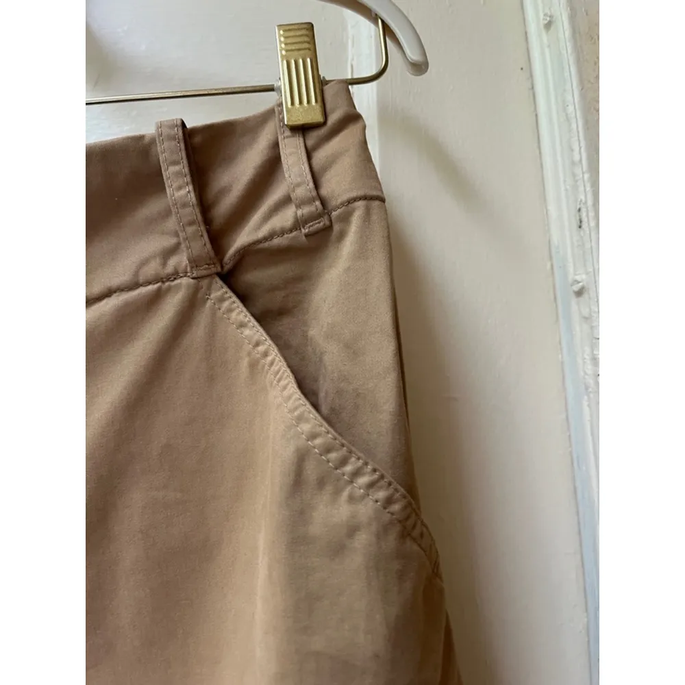 Pinko Denim caldo pantalone raso stretch khaki cotton urban wide leg pants 10 Tan - Image 5
