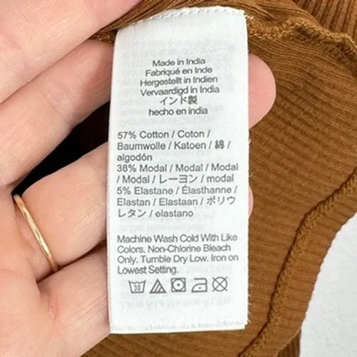 J. Crew Factory Long Sleeve Ribbed Henley Top Rust Brown Orange Size L Casual Size L - Image 5