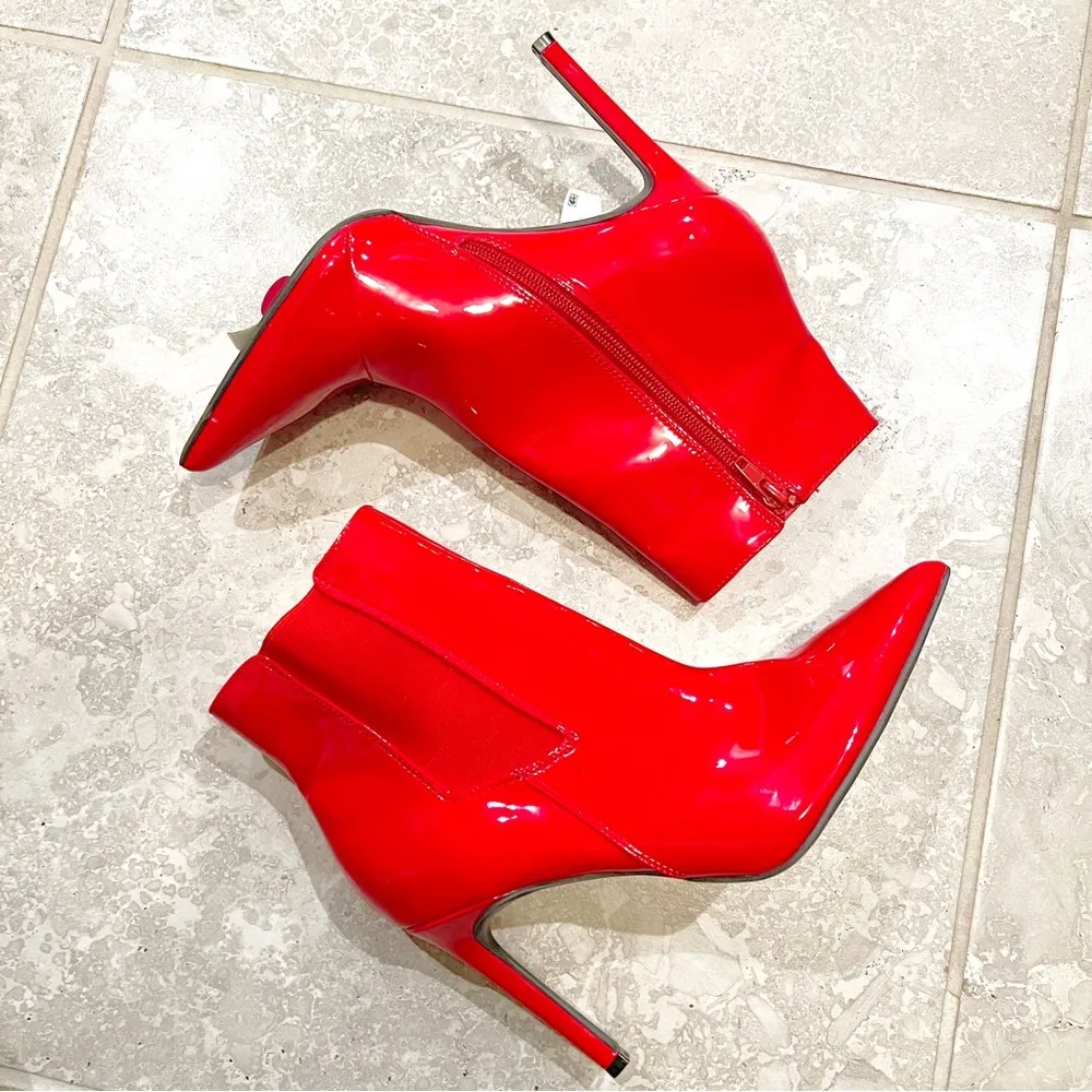 New INC Katalina Pointed-Toe Booties in Red, Size 8 - Image 3