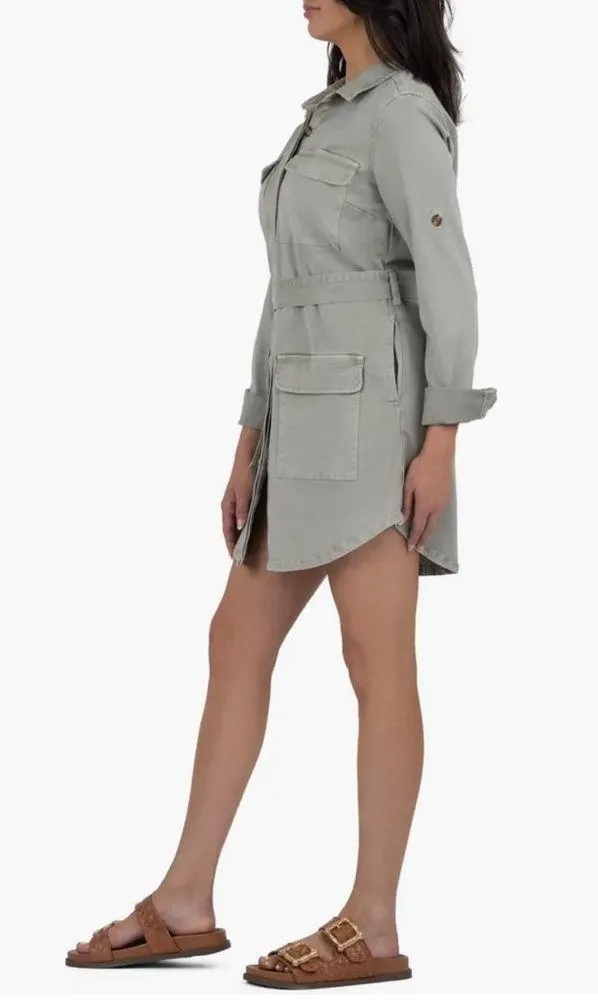 NWT KUT from the Kloth Alva Long Sleeve Belted Shirt Dress - Image 3