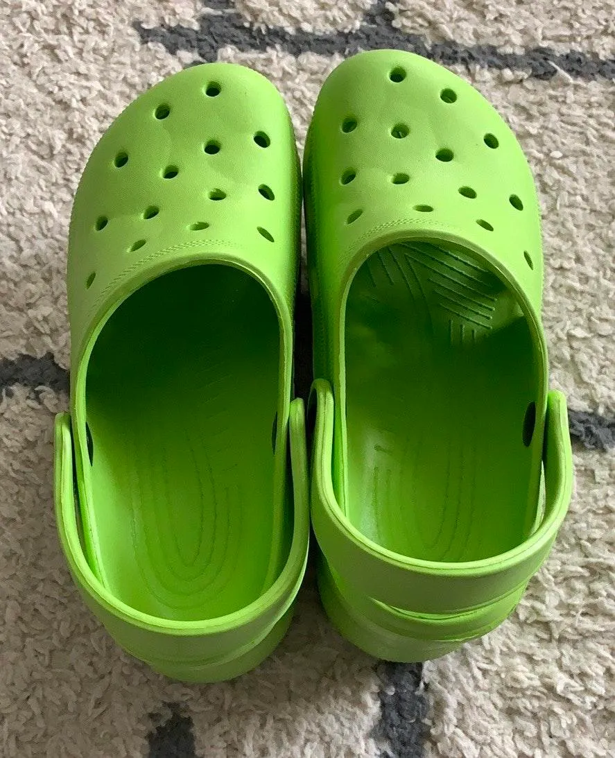 Lime Green Platform Clogs Size 7 - Image 4