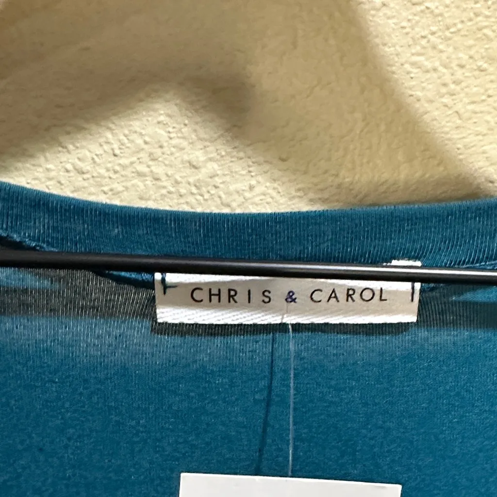 NWT Chris & Carol Large Teal Long Sleeve Tee - Image 2